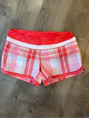 lululemon athletica Groovy Run Plaid Athletic Shorts